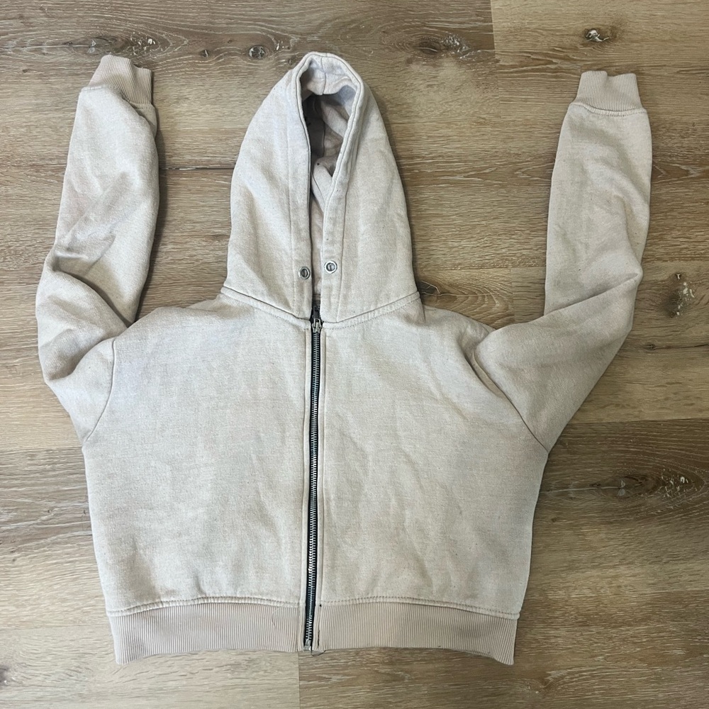 PrettyLittleThing Cream Zip-Up Hoodie